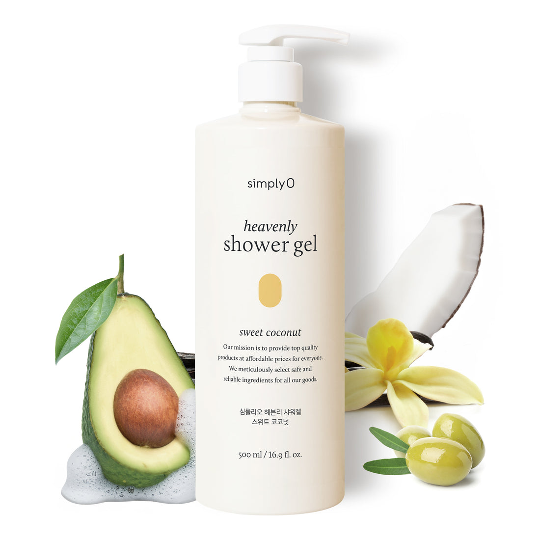 Heavenly shower gel 500g  (sweet coconut) - Bvoy Beauty